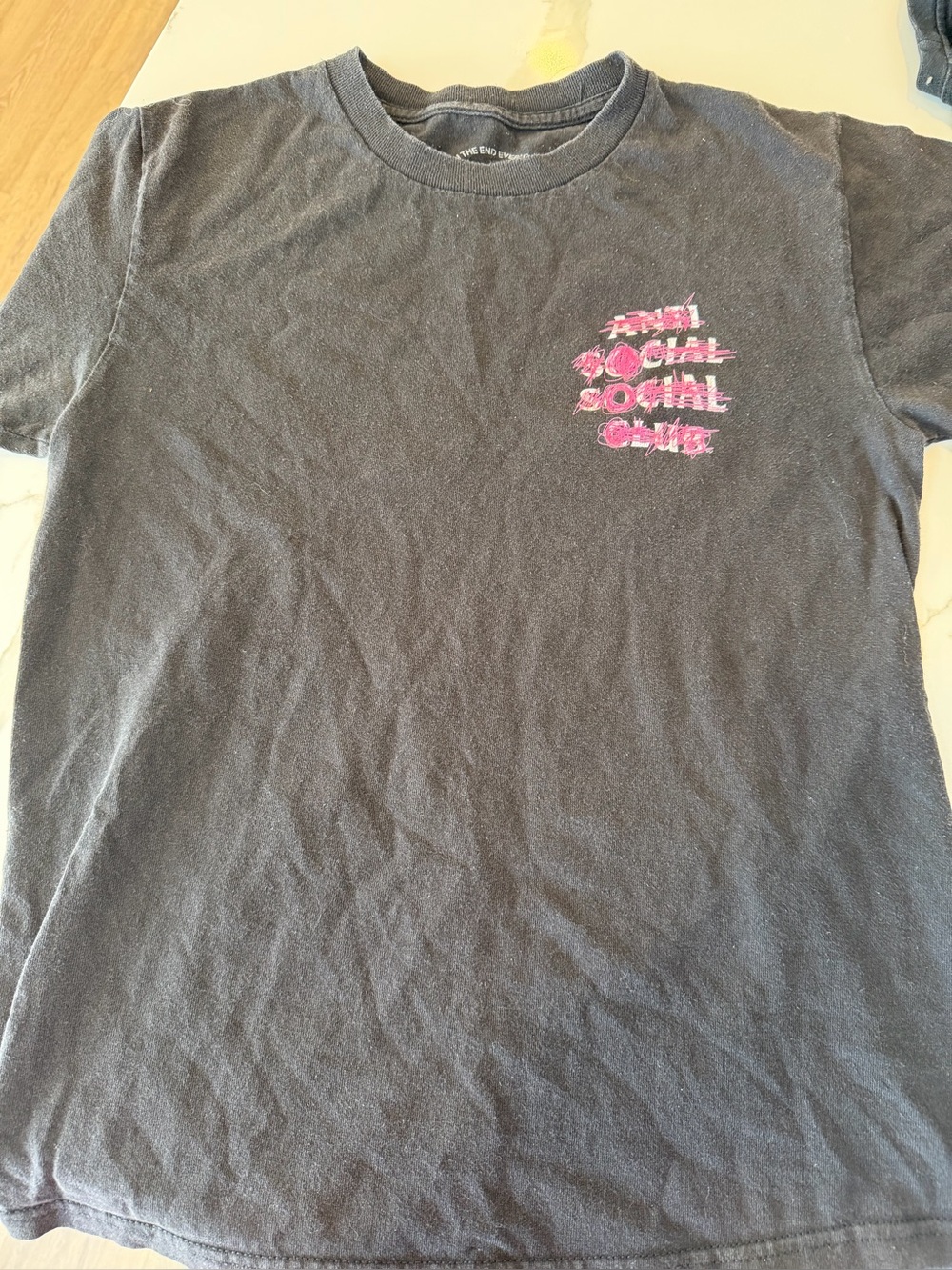 Anti Social Social Club tee 
Black Graphic T‑Shirt with Pink Logo